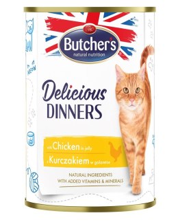 Butcher's BUTCHER'S Delicious Dinners Kawałki z kurczakiem w galaretce - mokra karma dla kota - 400 g