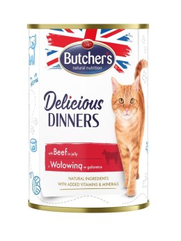 Butcher's BUTCHER'S Delicious Dinners Kawałki z wołowiną w galaretce - mokra karma dla kota - 400 g