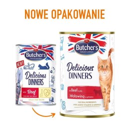 Butcher's BUTCHER'S Delicious Dinners Kawałki z wołowiną w galaretce - mokra karma dla kota - 400 g