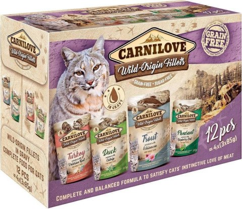 CARNILOVE CARNILOVE Cat Wild Origin Fillets - mokra karma dla kota - 12x85 g