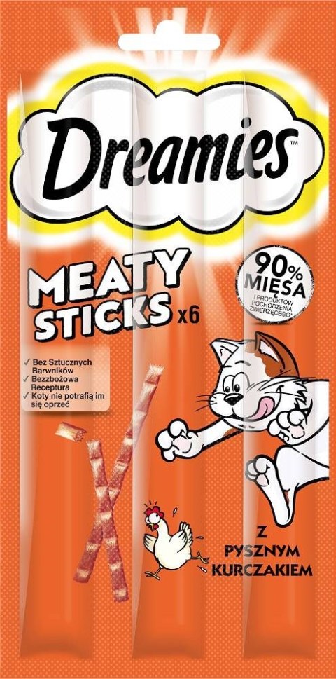 Dreamies DREAMIES Meaty Sticks Kurczak - przysmak dla kota - 30 g