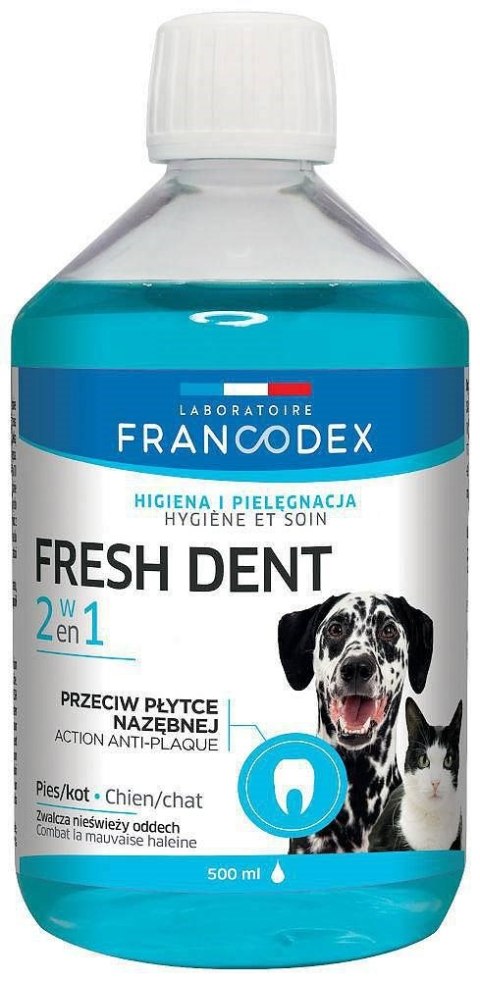 FRANCODEX FRANCODEX Fresh dent - płyn do higieny jamy ustnej dla psów i kotów 500 ml