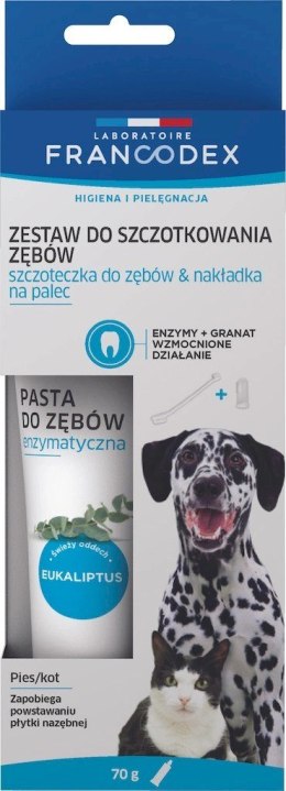 FRANCODEX FRANCODEX Zestaw szczoteczka i pasta enzymatyczna do czyszczenia zębów