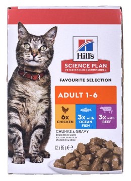 Hill's HILL'S Feline Adult Multipack Classic - saszetka 12x85g