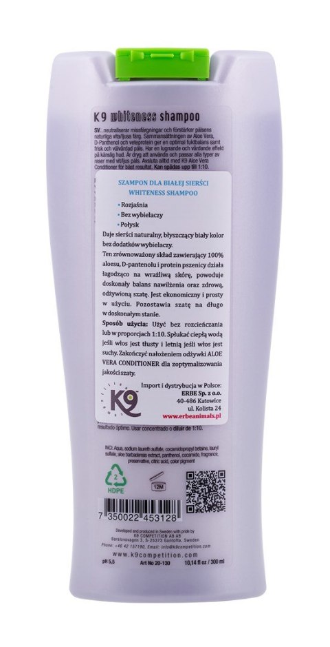 NATURE'S PROTECTION Nature's Protection K9 Whiteness Shampoo 300 ml NATURE'S PROTECTION Nature's Protection K9 Whiteness Shampoo 300 ml