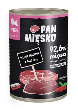 PAN MIĘSKO Pan Mięsko Wieprzowina z kaczką (szczeniak) Karma mokra dla psa 400g