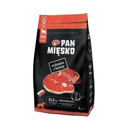 PAN MIĘSKO Pan Mięsko Wołowina z koziną dla psów 3kg