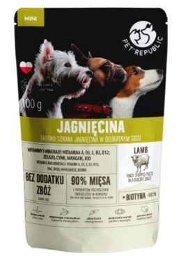 PetRepublic PET REPUBLIC Mini Drobno siekana jagnięcina - mokra karma dla psa - 100 g