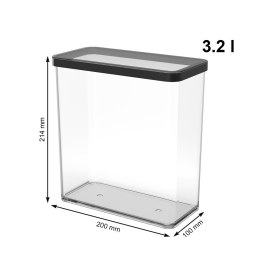 Rotho Rotho Pojemnik na przysmaki wysoki 3.2L LOFT transparentny/czarny