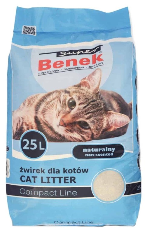 Super Benek CERTECH Super Benek Compact Naturalny - żwirek dla kota zbrylający 25 l