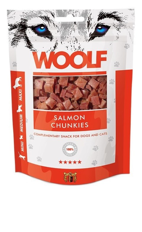 WOOLF WOOLF Przysmak Salmon Chunkies dla psa 100g