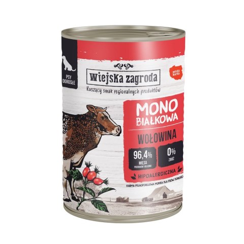 Wiejska zagroda Wiejska Zagroda - Monobiałkowa Wołowina - dorosły - Mokra karma dla psa - 400g