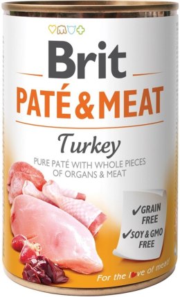 Brit BRIT PATÉ & MEAT z indykiem - mokra karma dla psa - puszka - 400 g