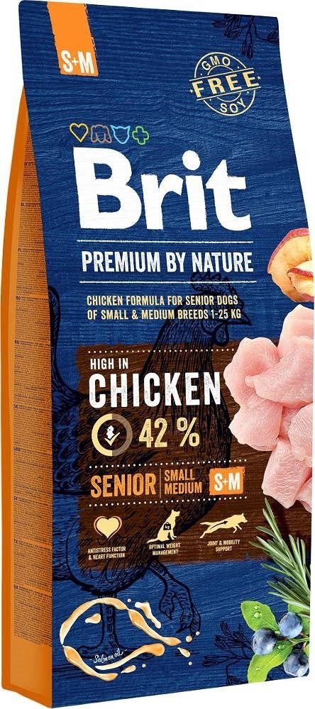 Brit BRIT PREMIUM BY NATURE Senior S+M - sucha karma dla psów starszych ras średnich - 15 kg