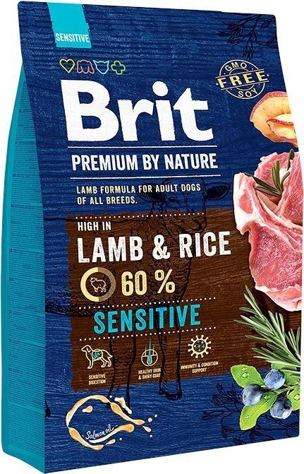 Brit BRIT PREMIUM BY NATURE Sensitive Lamb & Rice - sucha karma z jagnięciną i ryżem dla psa - 3 kg