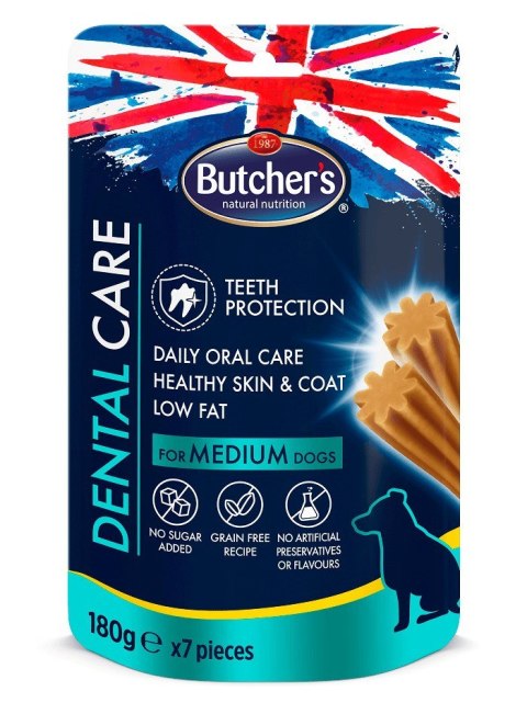 Butcher's BUTCHER'S Dental Care for medium dogs - przysmak dentystyczny dla psów średnich - 180 g