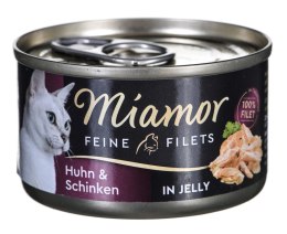 Miamor MIAMOR Feine Filets - filety mięsne smak: kura z szynką i ryżem 100g