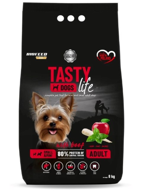 BIOFEED BIOFEED TASTY DOGS LIFE ADULT SMALL WITH BEEF 8KG