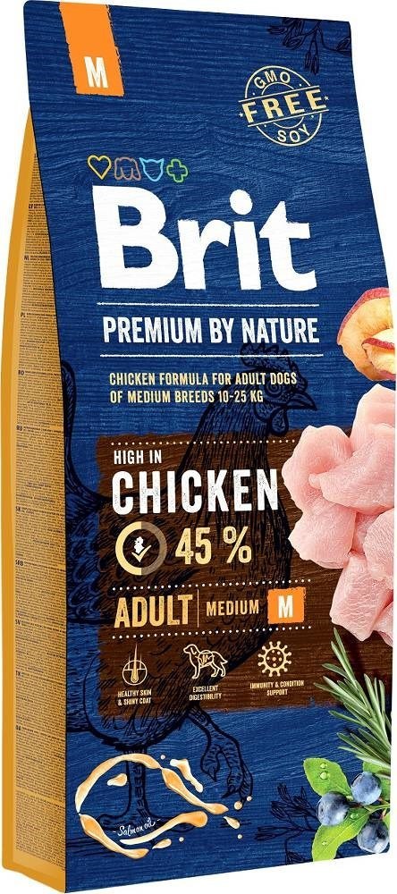 Brit BRIT PREMIUM BY NATURE Adult M - sucha karma z kurczakiem dla psów dorosłych ras średnich - 15 kg