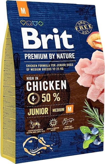 Brit BRIT PREMIUM BY NATURE Junior M - sucha karma dla szczeniąt średnich ras - 3 kg