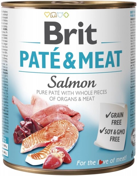 Brit BRIT Paté & Meat z łososiem - mokra karma dla psa - 800 g