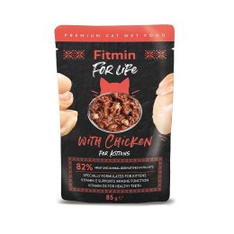 FITMIN Fitmin For Life z kurczakiem w sosie - mokra karma dla kociąt - 85 g