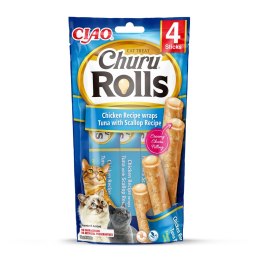 INABA INABA Churu Rolls Tuńczyk z przegrzebkami - przysmak dla kota - 4x10 g