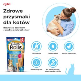 INABA INABA Churu Rolls Tuńczyk z przegrzebkami - przysmak dla kota - 4x10 g