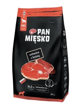 PAN MIĘSKO PAN MIĘSKO Wołowina z koziną (dorosły) chrupki M - Karma sucha dla psa - 20kg