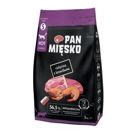 PAN MIĘSKO Pan Mięsko Karma sucha dla kota Cielęcina z krewetkami (dorosły) chrupki S 5kg