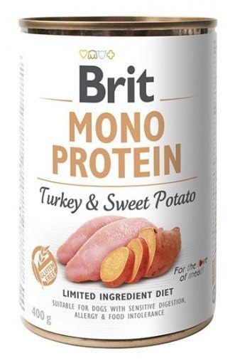 Brit BRIT MONO PROTEIN indyk z batatem - mokra karma dla psa - 400g