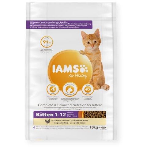 EUKANUBA IAMS for Vitality ze świeżym kurczakiem 10kg kocięta