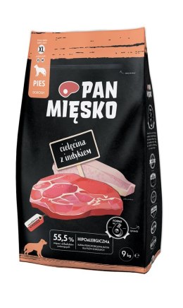 PAN MIĘSKO PAN MIĘSKO Cielęcina z indykiem (dorosły) chrupki XL - Karma sucha dla psa - 9kg