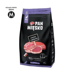 PAN MIĘSKO Pan Mięsko Karma sucha dla psa Cielęcina z jagnięciną (senior) chrupki M 20kg