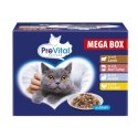 PREVITAL PREVITAL Megabox z jagnięciną, wołowiną, królikiem i kurczakiem - karma dla kota 24x100g