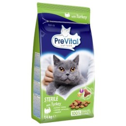 PREVITAL PREVITAL Sterile - Z indykiem karma sucha - Pełnoporcjowa karma dla dorosłych kotów - 1,4kg.