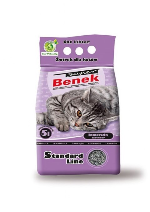 Super Benek CERTECH Super Benek Standard Lawenda - żwirek dla kota zbrylający 5 l