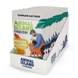 ANIMAL ISLAND Animal Island NEW JELLY EVERYDAY 12-PACK SASZETKA 12X85g drób z wątróbką w galaretce