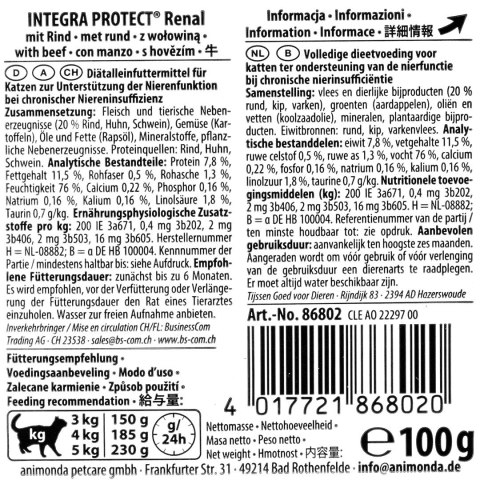 Animonda ANIMONDA Integra Nieren Wołowina - mokra karma dla kota - 100g Animonda ANIMONDA Integra Nieren Wołowina - mokra karma dla kota - 100g