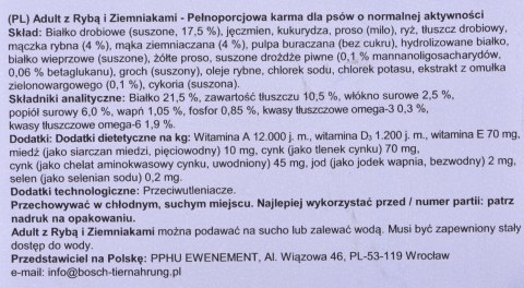 Bosch Karma Bosch Fish & Potato dla psów dorosłych 3kg Bosch Karma Bosch Fish & Potato dla psów dorosłych 3kg