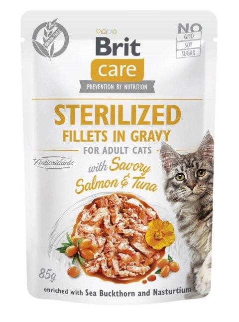 Brit BRIT Care Cat Sterilized Salmon&Tuna Pouch - mokra karma dla kota - 85 g Brit BRIT Care Cat Sterilized Salmon&Tuna Pouch - mokra karma dla kota - 85 g
