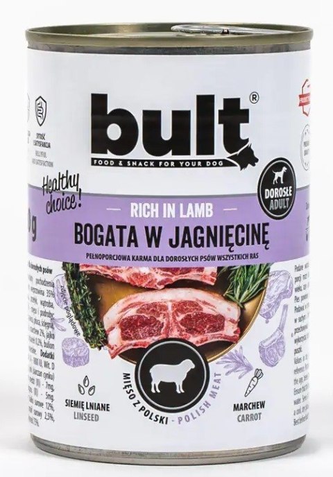 Bult BULT Puszka bogata w jagnięcinę 800g Bult BULT Puszka bogata w jagnięcinę 800g