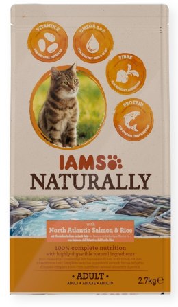 EUKANUBA IAMS Naturally Adult Łosoś sucha karma 2,7kg dla kota