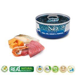 Farmina FARMINA N&D Cat Ocean Tuna, Cod, Shrimp, Pumpkin - mokra karma dla kota - 70 g