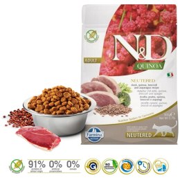 Farmina FARMINA N&D Quinoa Cat Duck, Broccoli, Asparagus Neutered Adult - sucha karma dla kota - 300 g