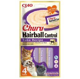 INABA INABA CAT CHURU HAIRBALL TUNA 4x14g (56g)