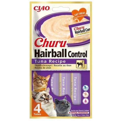 INABA INABA CAT CHURU HAIRBALL TUNA 4x14g (56g) INABA INABA CAT CHURU HAIRBALL TUNA 4x14g (56g)