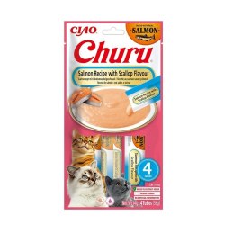 INABA INABA CAT CHURU SALMON WITH SCALLOP przysmak dla kota 4x14g (56g)