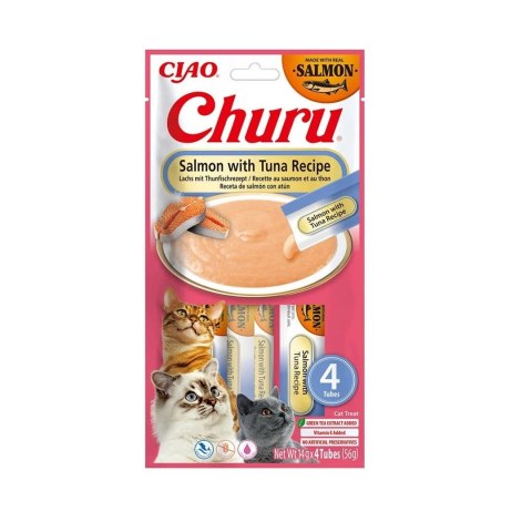 INABA INABA CAT CHURU SALMON WITH TUNA 4x14g (56g) INABA INABA CAT CHURU SALMON WITH TUNA 4x14g (56g)