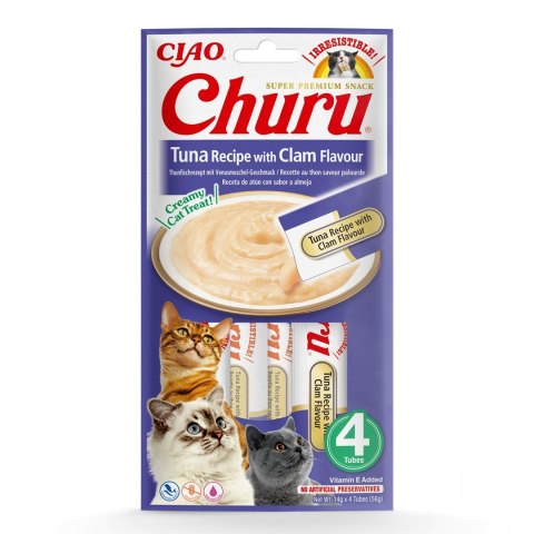 INABA INABA CAT CHURU TUNA WITH CLAM FLAVOUR 4x14g (56g)